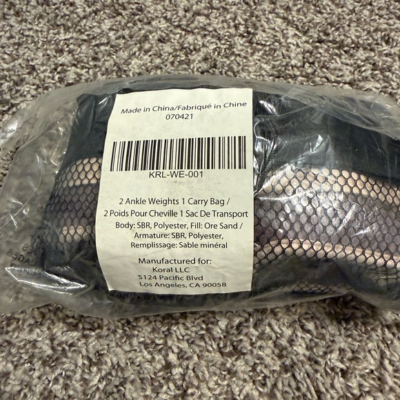 🏷️NWT Koral Black Ankle Weights with Mesh Bag - Picture 3 of 3